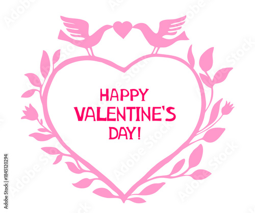 Happy Valentines Day 14 February. Cute love sale banner, voucher, brochure template for greeting card. Celebration background with heart,  and place for your text. envelope with heart. vector