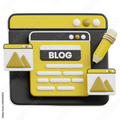 Blog Page 3D Illustration