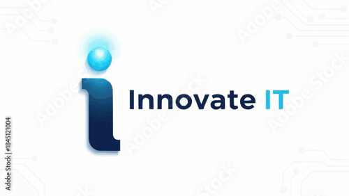 Innovate IT logo with glowing blue sphere on top of letter i.