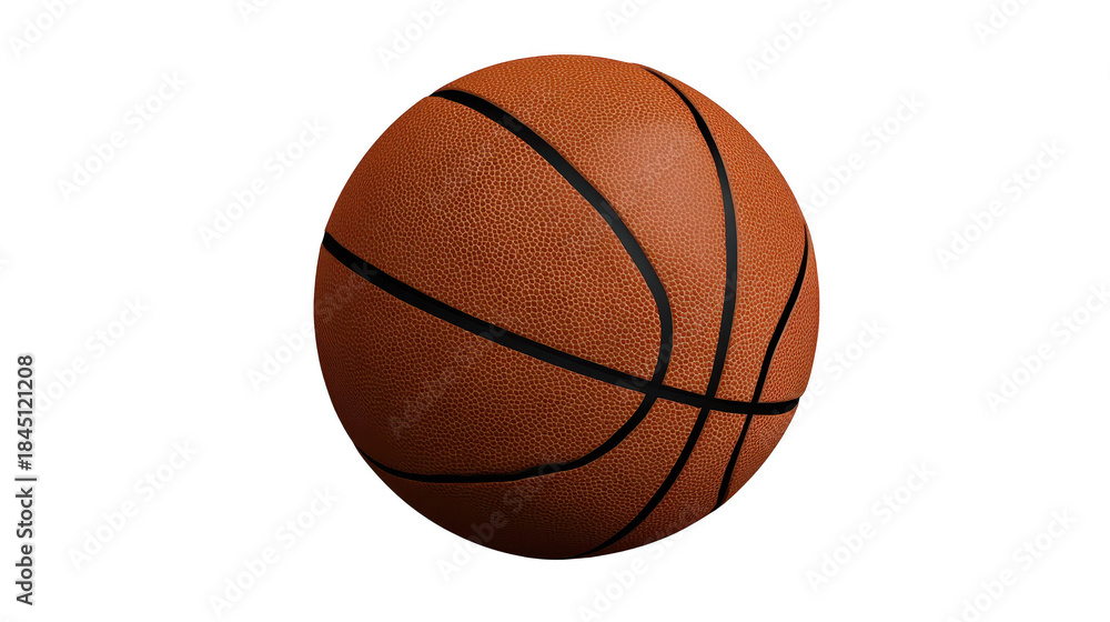Fototapeta premium Basketball rests on a dark plain backdrop orange sports ball sits centered on solid black