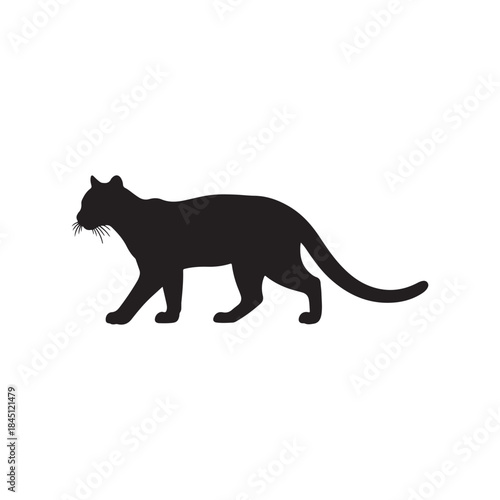 Ocelot silhouette icon vector flat design
