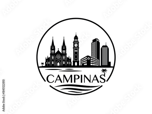 Wallpaper Mural Campinas city of Brazil skyline emblem with landmarks Torontodigital.ca