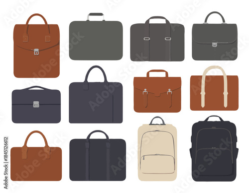 Collection of twelve different business bags