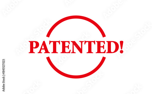 PATENTED! - Red Rubber Stamp With text message PATENTED
