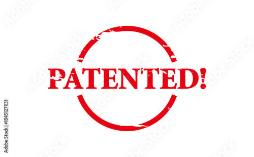 PATENTED! - Red Rubber Stamp With text message PATENTED
