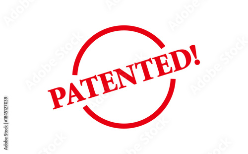 PATENTED! - Red Rubber Stamp With text message PATENTED
