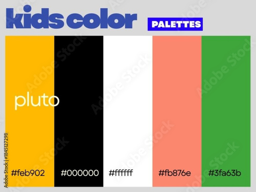 Dreamy harmony Pluto designed for children showcasing friendly balanced palette inspiring imagination creativity fun learning everyday