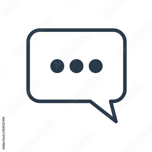 Minimalist Chat Bubble Icon with Ellipsis for Communication.