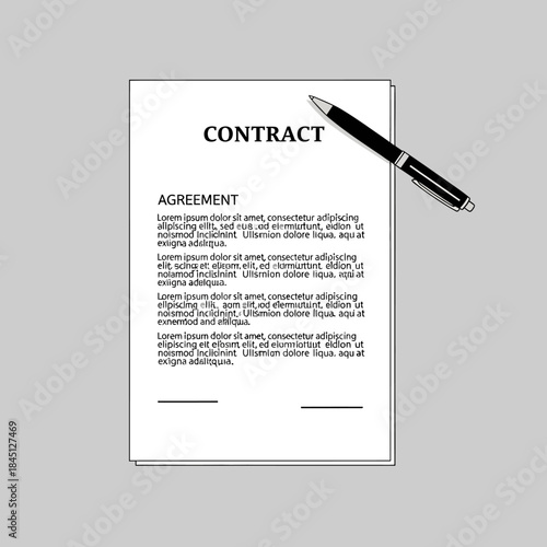 Contract agreement with pen ready for signing, symbolizing legal commitment.