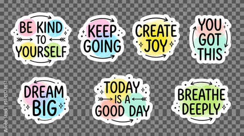 Motivational Stickers: Positive Affirmations for Self-Care & Joy