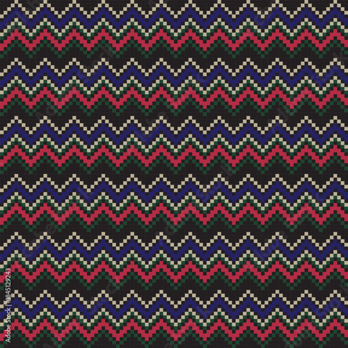 Christmas Chevron Chevron Fair Isle Seamless Pattern Design