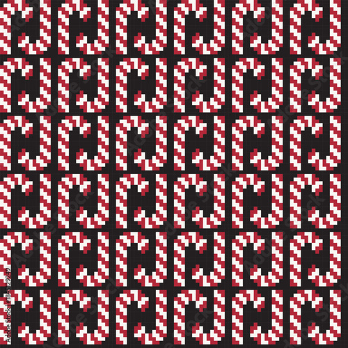 Christmas Candy Cane Fair Isle Seamless Pattern Design