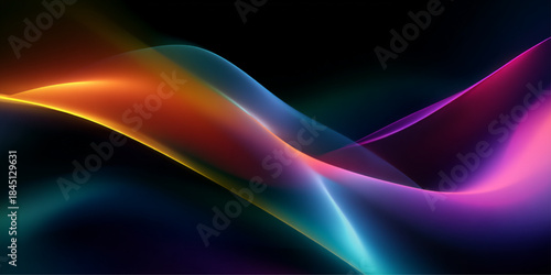 Green, blue, and purple gradients merge like aurora lights, creating a magical and immersive digital background for web or UI design. vector