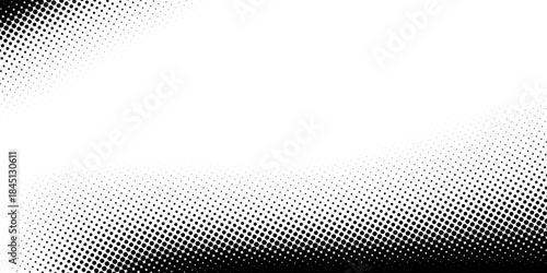 Black-white gradient halftone dots background. Pop art in vector illustration for your creative design