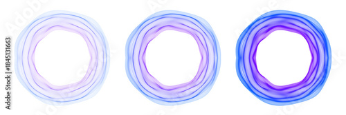 Set of Abstract Circle Line Waves Frame Isolated on White Background. Music Sound Wave. Digital EQ Equalizer. Technology Vector Illustration.