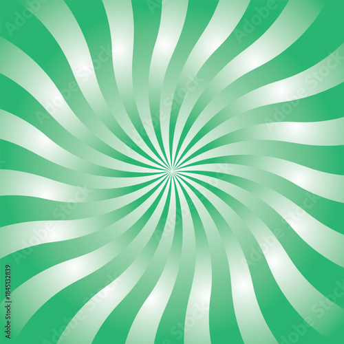 Background : A captivating and vibrant spiral pattern radiates outwards, blending hues of green and white to create a visually dynamic display. 