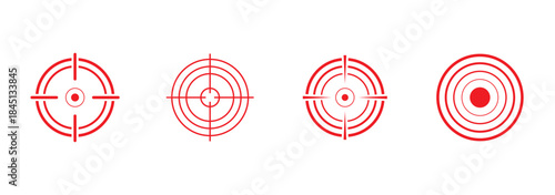 Target aim set. Crosshair target weapon sniper army sight for gun or rifle. Focus on aim set. Sniper target navigation for shooting, shooting game and accuracy. Target icon. Eps 10.