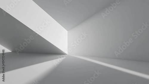 Wallpaper Mural Minimalist interior with geometric shadows on white walls and floor Torontodigital.ca