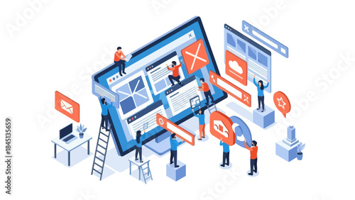 Website Development Team Collaborating on Digital Project.