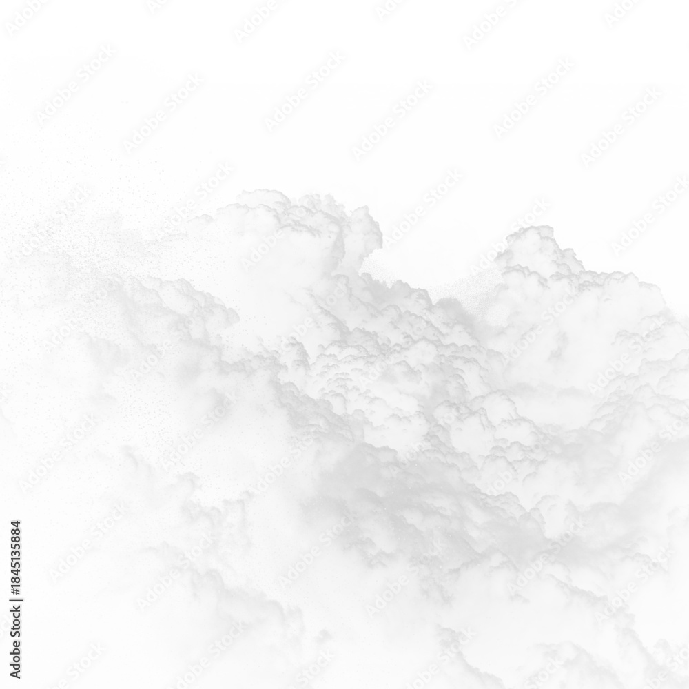 Obraz premium Light gray smoke cloud forms flowing curls with soft gradients and calm atmospheric motion. Natural haze adds cinematic realism. Gray smoke PNG.