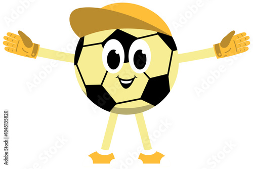 Soccer Mascot Goalkeeper Illustration. Editable Color Vector