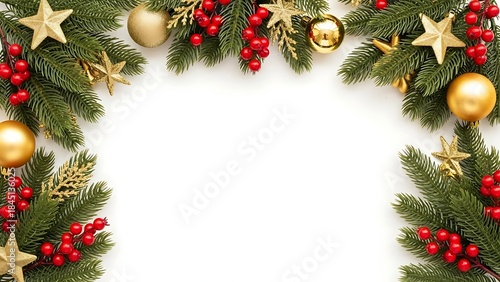 Festive christmas garland with ornaments