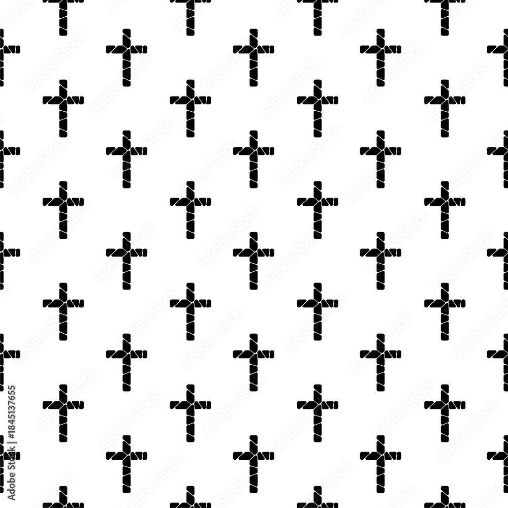 Fototapeta premium Christian cross seamless pattern isolated on white background