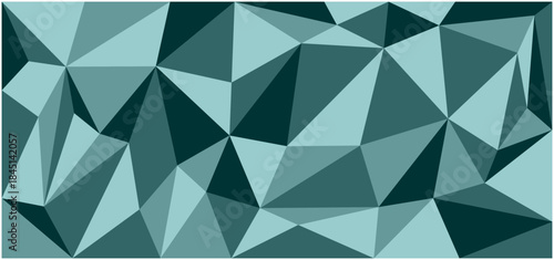 Teal and Aqua Geometric Low Poly Background | Abstract Turquoise Triangle Mosaic Pattern | Shades of Blue-Green Polygonal Wallpaper
