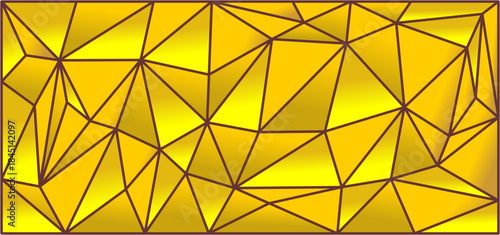 Golden Polygons Abstract Background | Bright Yellow and Gold Low Poly Texture | Geometric 3D Triangle Mosaic Wallpaper