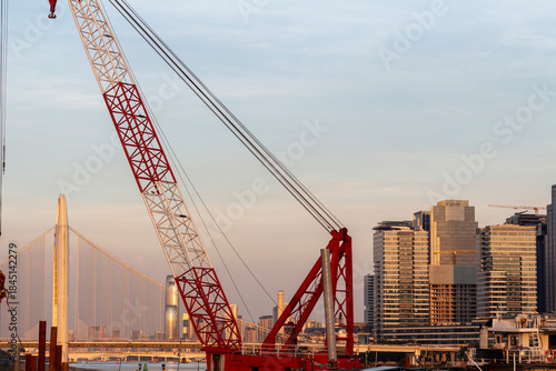 construction site with crane