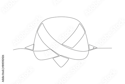 Blangkon. Javanese concept one-line drawing