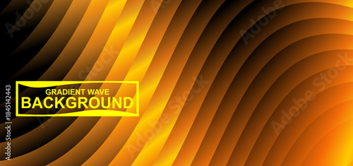 Golden Ember Flow: Abstract Waves of Orange and Black Gradient