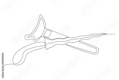 Keris. Javanese concept one-line drawing