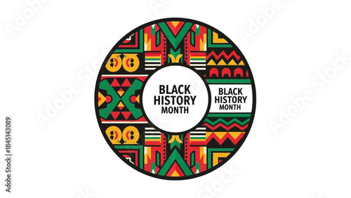 Vibrant african american cultural celebration symbol with black history month text