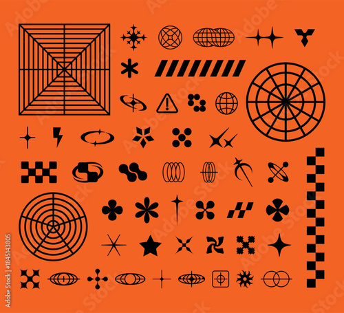 collection of Acid Y2K element asset