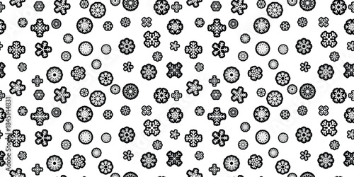 Winter snow endless pattern.Seamless pattern with snowflakes . Christmas snow repeating pattern.Vector
