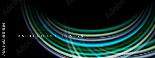 Abstract flowing lines create dynamic background. Vibrant colors blend, forming elegant wave pattern. Minimalist text adds subtle detail.