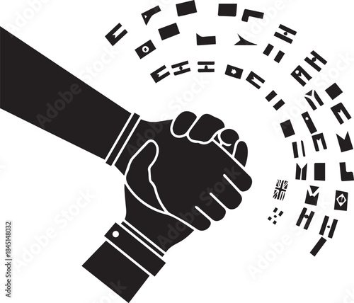 Hand crushing paper money into small pieces