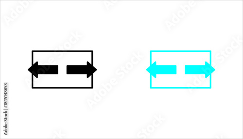 Horizontal Resize Arrows Line Icon Line icon with left and right arrows indicating horizontal resize, expand, or adjust width. Suitable for interface, layout, and design tools.