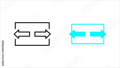 Horizontal Resize Arrows Line Icon Line icon with left and right arrows indicating horizontal resize, expand, or adjust width. Suitable for interface, layout, and design tools.