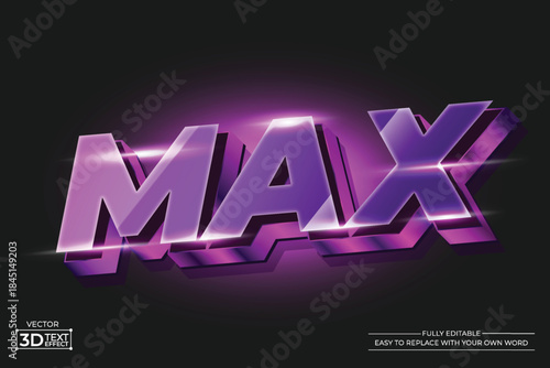 Max 3D editable text effect