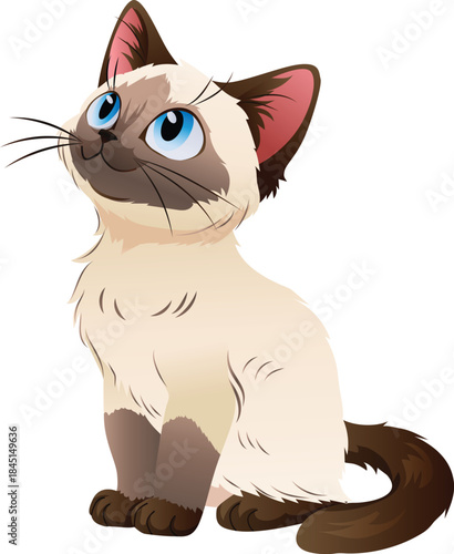 siamese cat cute cartoon character
