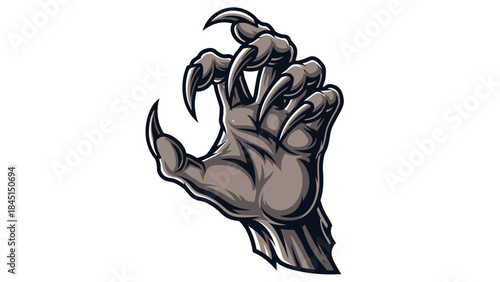 Illustration of a monster's clawed hand reaching out with sharp talons extended
