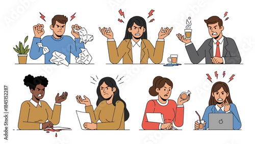 Diverse People Expressing Anger and Frustration in Setting