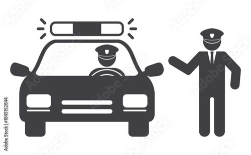 police car and officer icon