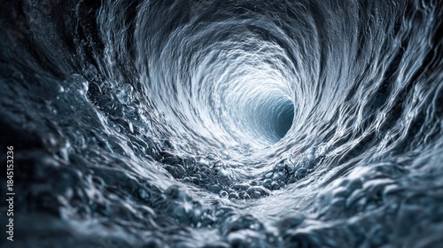 Fototapeta Naklejka Na Ścianę i Meble -  Abstract tunnel of swirling water