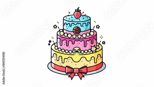 happy birthday card with cake