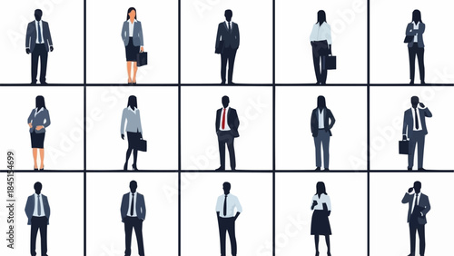 Collection of Diverse Business Professionals Posed in Studio Setting.