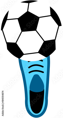 Instep Pass Soccer Technique. Editable Color Vector