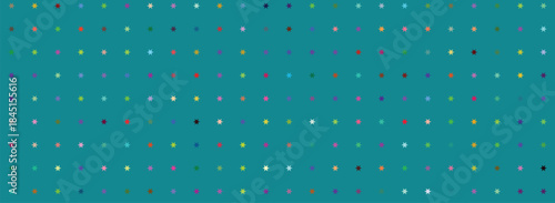 Multi-colored Dots Abstract Seamless Pattern on Teal Background, Digital Design